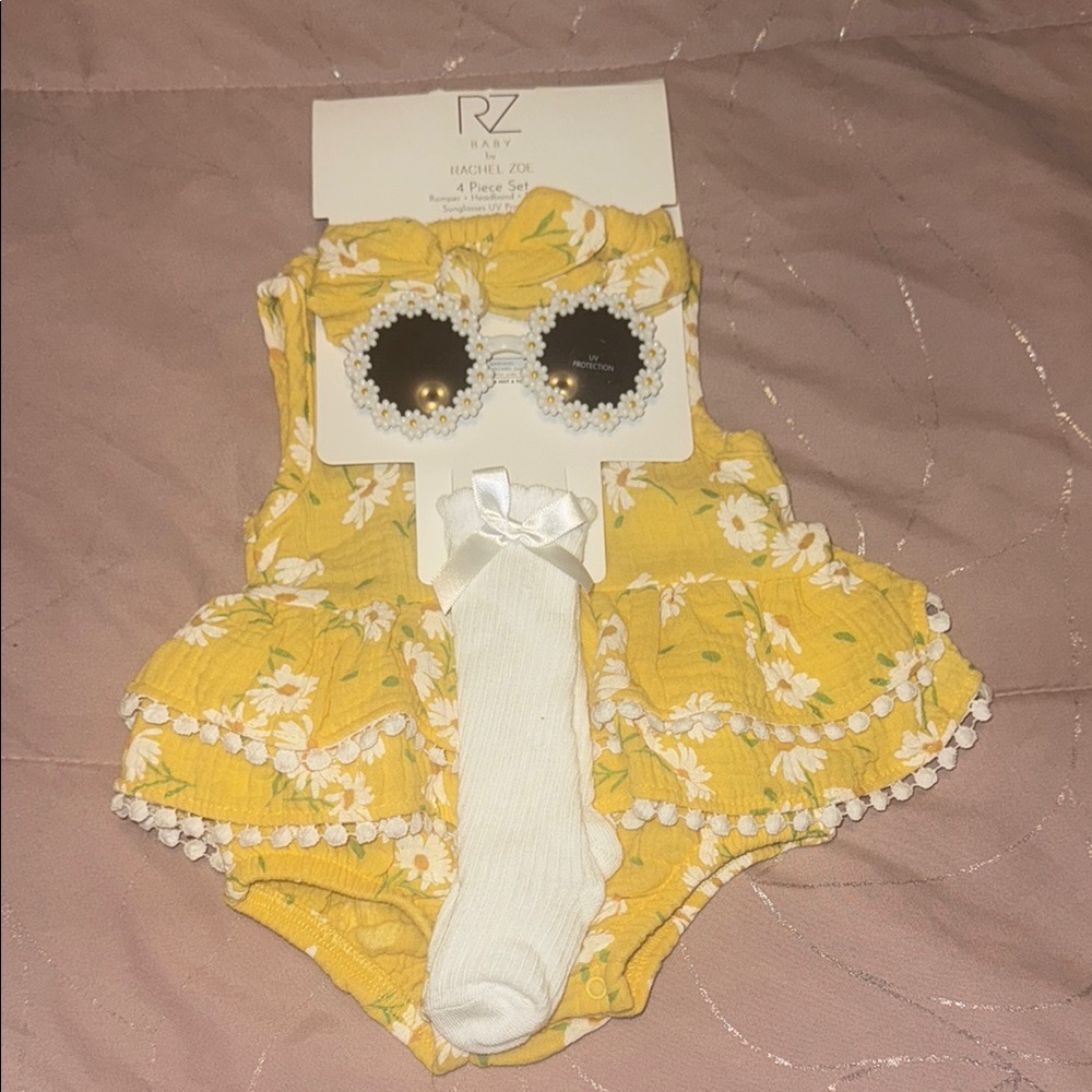 Rachel Zoe Yellow Floral Kids Bodysuit